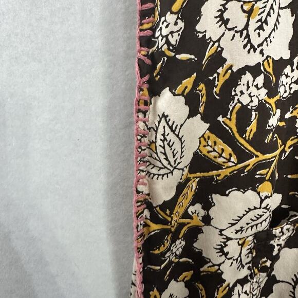 Natural Life Maxi Dress Women M Brown Floral Thick Stitching Boho Muumuu Country - Picture 6 of 16